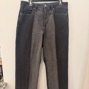 Scoop Wide Leg black/gray Jeans, size 12